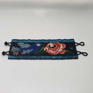 Colorful earthy seed bead hand woven bracelet